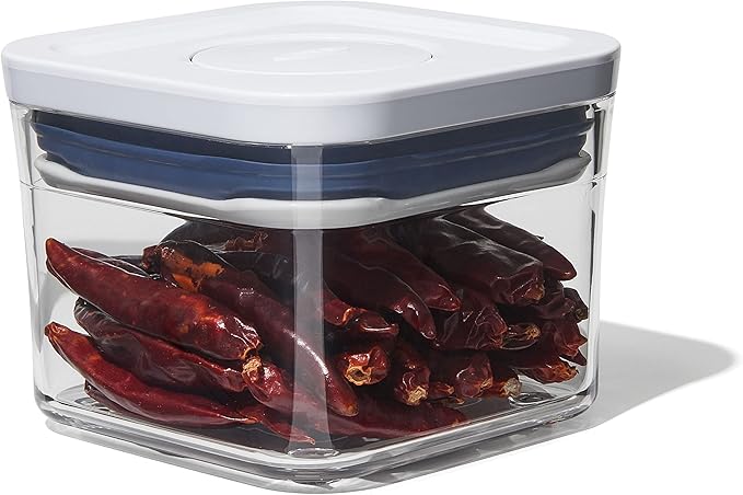 OXO Good Grips POP Container - Airtight Food Storage - Small Square Mini 0.4 Qt Ideal for baking powder, spices, dried herbs and chiles