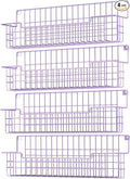 Spice Rack Wall Mount, Spice Organizer for Cabinet & Pantry Door, Set of 4 Hanging Spice Rack Saving Space for Kitchen, Purple