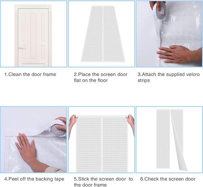 Insulated Door Curtain, Thermal Magnetic Self-Sealing Door Screen Winter Stop Draft Keep Cold Out Cover for Kitchen, Bedroom, Air Conditioner Room,Hands Free, Fits Doors up to 36" x 82", White