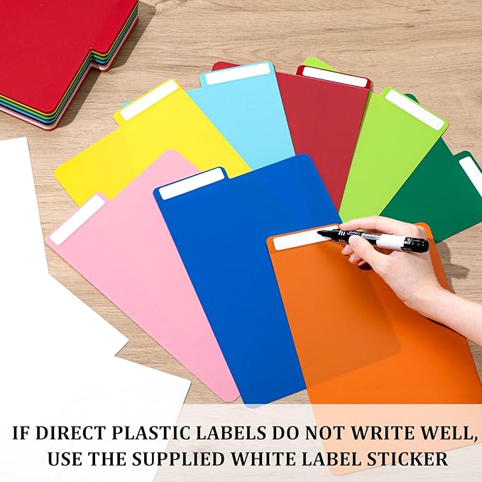 Lewtemi Comic Book Dividers Multicolor Frosted Card Separator with Tabs Large Plastic Comic Book Dividers for Comic Book Storage Boxes, 10 Assorted Colors, 7.25 x 11.25 Inch(150 Pcs)