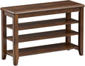 Taitiy Shoe Bench Storage Rubberwood, Entryway Bench with 3-Tiers Height Adjustable, Shoe Rack Front Door Entrance Organizer for Hallway Living Room, Mudrooms, Walnut,31.5"