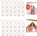 3 Hook Clothes Hanger Connector Hooks - Sturdy Plastic Space Saving Hanger Holders - Vertical Closet Hangers with 3 Hooks - Cascading Clothes Hangers - Vertical Closet Organizer - 12 pc