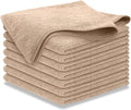 USANOOKS Microfiber Cleaning Cloth - Beige - 8Pcs (12.5x12.5 inch) High Performance - 1200 Washes, Ultra Absorbent Car Towel Traps Grime & Liquid for Streak-Free Mirror Shine - car Washing Cloth