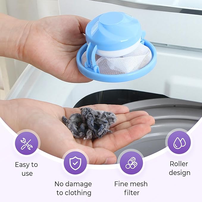 Floating Hair Filtering Mesh Removal, Lint Catcher for Washing Machine, Pet Hair Remover for Laundry, Reusable Washing Machine Hair Filter Mesh Bags (Mixed Color 6 Pack)
