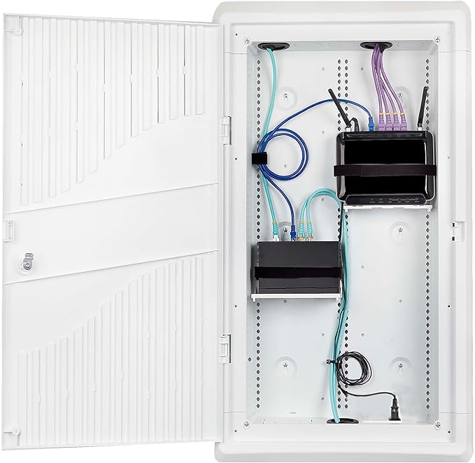 StarTech.com 28-Inch Wall-Mount Media Enclosure, Cable Management Box for Network Distribution, Structured Media Enclosure