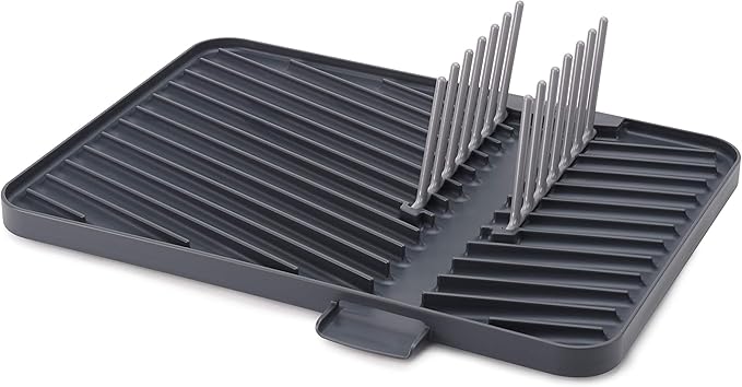 Joseph Joseph Flip-Up Drain Board with Foldable Dish Rack, One-size, Gray