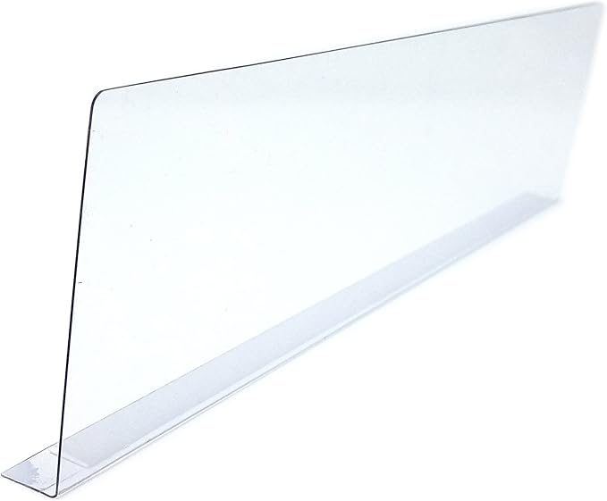 STORE FIXTURES DIRECT 3" H x 12" L Gondola Shelf Divider - Clear Stick On Plastic Shelf Merchandise Dividers with Self Adhesive Tape - 12 Pack