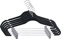 Home Basics FH01454 18 inch Velvet Hanger with Clips, Black 5 Pack