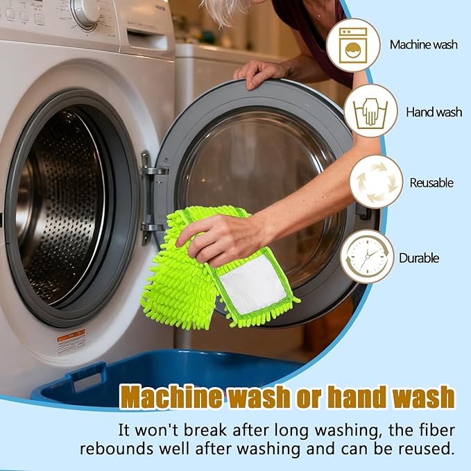 4PCS 16'' Microfiber Dust Mop Pads Compatible with Leifheit 55210,Reusable Mop Refills,Replacent Wet Mopping Pad & Washable Dry Sweeping Cloths for Hardwood Floor/Tile/Marble Cleaning