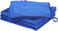 HARFINGTON 4 Pack Microfiber Cleaning Cloth, 16" x 12" Multi-Functional Cleaning Towels Reusable Absorbent Rags with Hook for Car Wash Kitchen Household Window Clean, Sapphire Blue