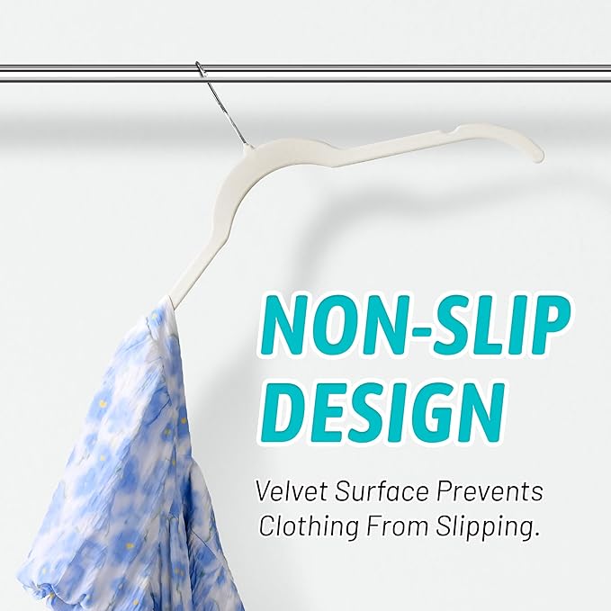 Sishynio Premium Velvet Shirt Hangers 30 Pack, Non-Slip 360° Swivel Hook Slim Flocked Coat Hanger, Space Saving Felt Hanger for for Tank Top, Blouses, Strappy Dresses