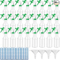 Zubebe 24 Pack 32 oz Plastic Spray Bottle Bulk Empty Leakproof Heavy Duty Spray Bottles for Cleaning Supplies Mist Bottles with Label and Adjustable Nozzle for Plant(Green,Clear Scale)