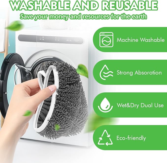 Reusable Wet Pads Refill for Swiffer Sweeper Mop - Dry Sweeping Cloths & Wet Mopping Cloths for Household Cleaning - Washable Microfiber Mop Pads, 6 Pack (Mop is not Included)
