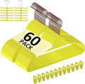 VECELO Premium Velvet Clothes Hangers Suit Heavy Duty (60 Pack)-Non Slip & Space-Saving with 8 Finger Clips & Tie Rack Excellent for Men and Women,Yellow
