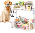 Indestructible Large Dog Toy basket, Toy Box for Dogs,Pet Toys Bin Dog Metal Wire Basket for Toys, Food Storage, Storage Organizer Chest Storage, Toy Box for Living Room Area (White)