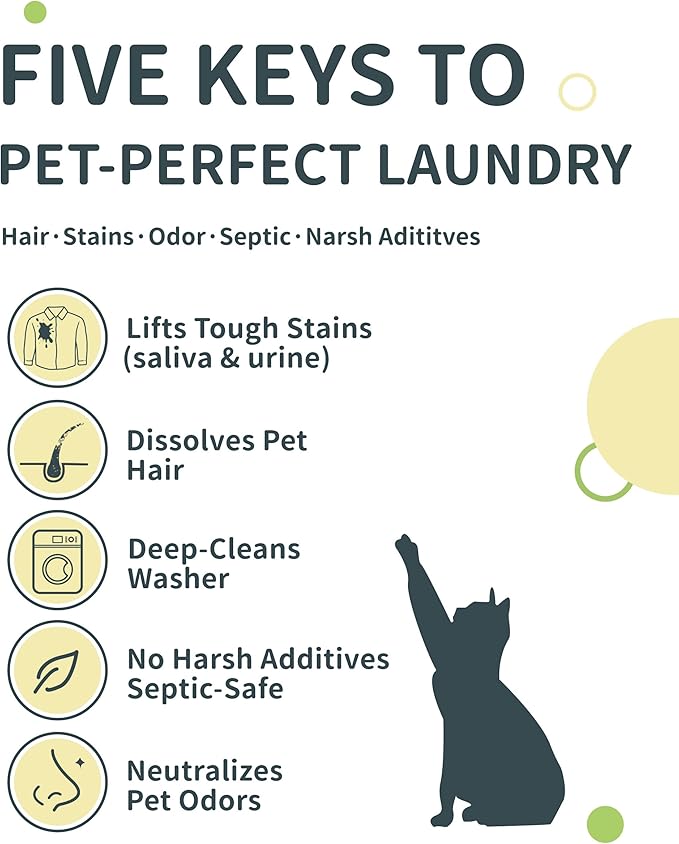 FurGone by Seedshub Pet Hair Odor & Stain Remover for Laundry, Upgraded Higher Hair Dissolution, 6-Month Supply, Based Powder Detergent for Clothes,Effective Dog & Cat Hair Remover,Septic Safe