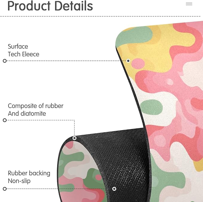 Kitchen Sink Splash Guard 2 PCS 30 Inch Sink Faucet Mat Splash Guard for Bathroom Countertop Water Absorbent Foldable Cuttable Soft Washable Multicolored Drips