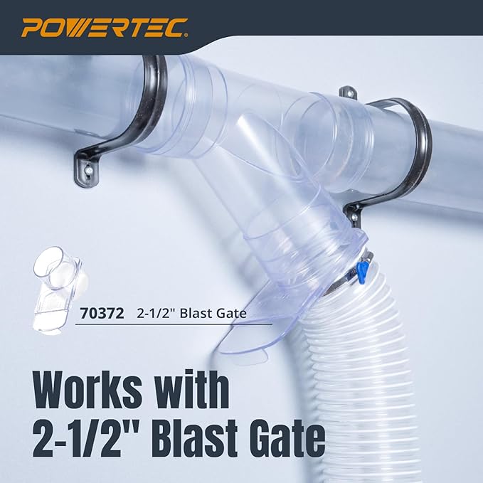 POWERTEC Clear PVC Pipe 2-1/2" x 36" Long, 4PK Rigid Plastic Tubing, Round Tube Compatible w/Dust Collection Fitting, for Woodworking Tool, Dust Collection System, Toy Cars and Bird Feeder (70176-P4)