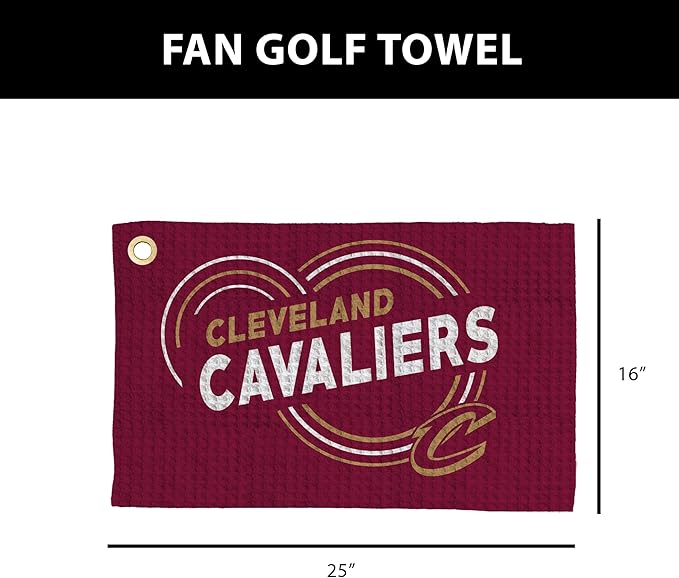 Northwest NBA Golf Towel – Official Licensed Microfiber Waffle Fabric, Absorbent 16x25 in Club Cleaning Accessory