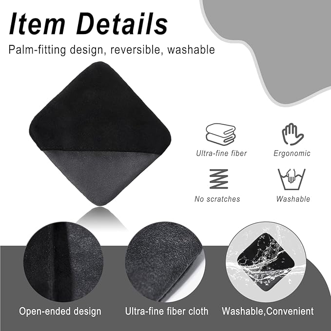 Car Screen Cleaner, Soft Microfiber Cleaning Cloth, Foldable Auto Screen Cleaning Pad, Universal Interior Car Accessories Cleaner Tool for Vehicle Dashboard Display (Square)