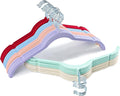 Sishynio 30 Pack Velvet Hangers Multicolor Set – Non-Slip Slim Flocked Clothes Hangers with Notches & 360° Swivel Hook, Space-Saving Felt Hangers for Dresses, Shirts, Coats