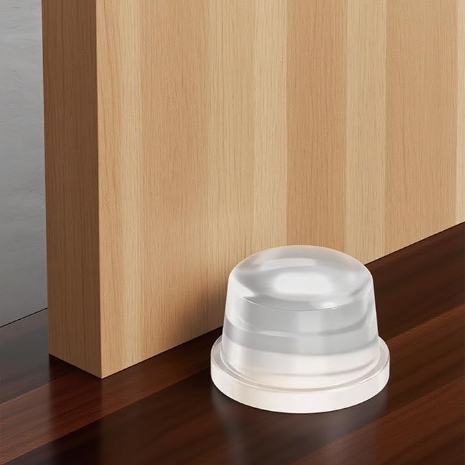 Upgraded Door Bumper 1.5" Clear Silicone | Self-Adhesive Door Knob Wall Protector |Large Rubber Door Stops for Wall Protection & Noise Reduction | 1 Pack