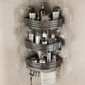 VOLPONE Corner Shower Caddy Suction Cup Shower Shelf Corner No Drilling Bathroom Shower Organizer Storage Rack Adhesive triangle with towel bar hooks 3 tier gray