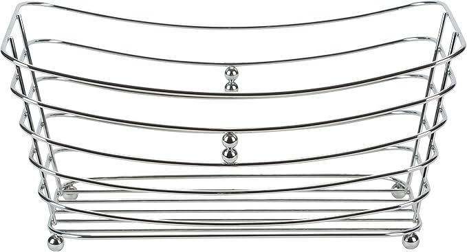 Simplify Wire Towel Basket with Chrome Ball Feet | Dimensions: 12.2" x 7.5" x 5.1" | Bathroom | Great for Toiletries | Towels | Ant-Slip | Multipurpose Storage | Chrome