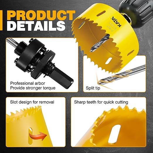 KATA 4 Hole Saw for Recessed-Lights: 4-1/4 in Hole Saw with Silicone Dust Bowl - Installing 4 Inch Led Recessed Ceiling Lights for Drywall - Hole Cutter with Dust Catcher for Can Lighting
