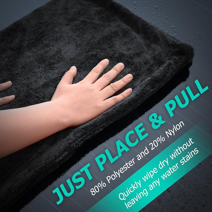 Microfiber Towels For Cars 2-Pack Car Drying Towel 1300 Gsm Ultra-Large Soft Microfiber 35" x 27.5" & 19.7" x 11.8" Towels Are Great For Car And Home Cleanups No Streaks, Scratches Or Water Spots