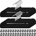 Velvet Pants Hangers Non Slip, 30 Pack Velvet Hangers for Closet with 30 Hooks, Strong Durable Space Saving Slim Clothes Hanger, Ultra Thin Flocked Hanger for Pants, Shirts, Bra, Shorts (Black)