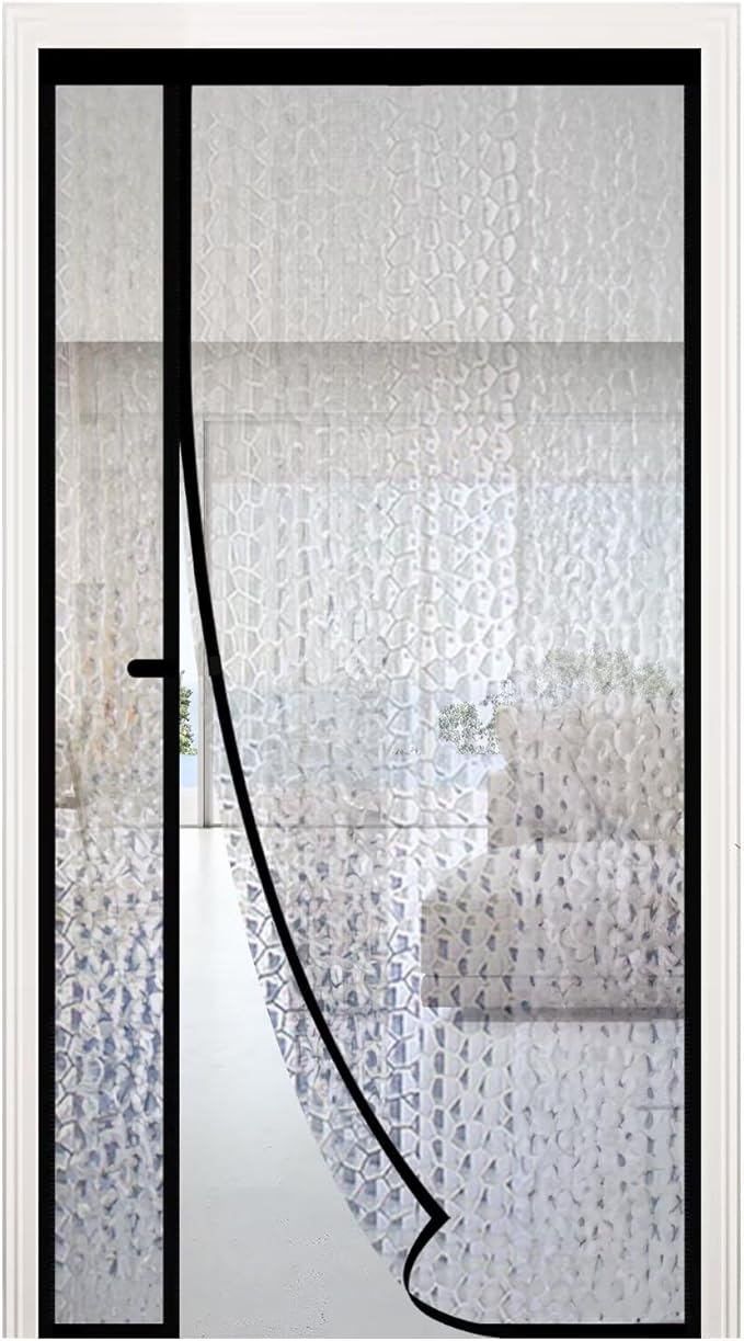 RELIANCER Magnetic Thermal Insulated Door Curtain,Waterproof EVA Door Cover,Left Right Side Opening,Fit Doors Size 38"x96",Self-Closing Insulated Doorway Curtain,Patio Auto Close Thermal Doors Screen