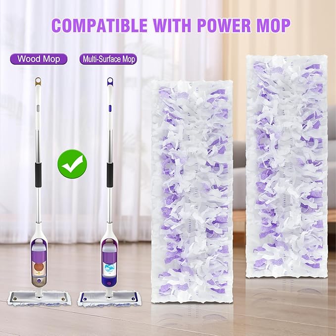 20 Count ‌Disposable Heavy-Duty Power Mop Pads Refills for Swiffer Power Mop ,Replacement Floor Cleaning Refills, Non-Washable & Unscented, Compatible with Swiffer PowerMop (only Pads,no Machine)