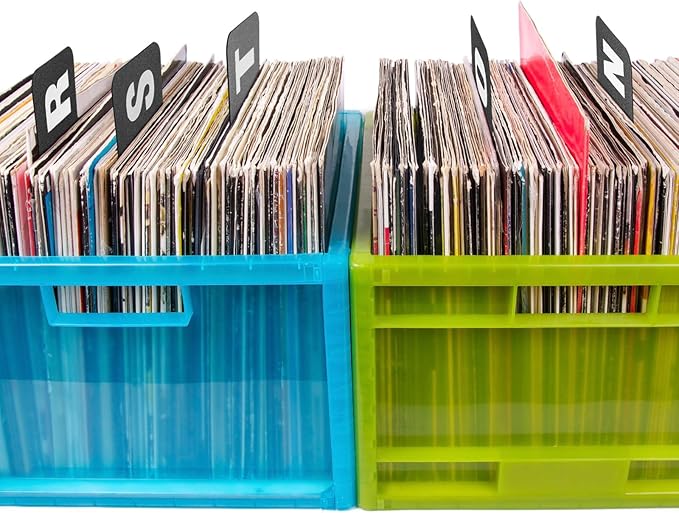 26 Pcs Vinyl Record Dividers A-Z DVD CD File Alphabet Organizer Dividers with Alphabetical Tabs Storage Record Holder Index Card for Records Albums File(Black)