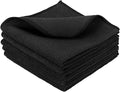 uxcell 5 Pcs Microfiber Cleaning Cloth, Kitchen Towels Reusable Microfiber Towels Highly Absorbent for Household Cleaning Supplies, Kitchen, Bathroom, Black(Square), 11.8" X11.8