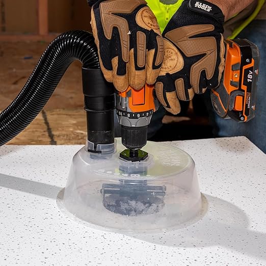 Klein Tools 53710 Hole Saw, Adjustable Circle Hole Cutter with Dustbowl, Integrated Vacuum Port, for Drywall and Ceiling Tiles, 2 to 7-Inch