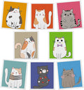 Lucomb Swedish Dish Cloths for Kitchen, 8 Pack Reusable Cleaning Cloth Absorbent Kitchen Towels No Odor Fast Drying for Home Wipes Dish Washing (Cute Cat)