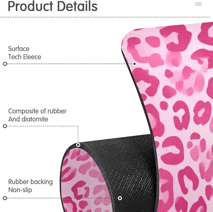 Kitchen Sink Splash Guard 1 PC 14.7 Inch Sink Faucet Mat Splash Guard for Bathroom Countertop Water Absorbent Foldable Cuttable Soft Washable Gradient Pink Leopard Print