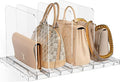 JOYZAN Purse Organizer for Closet Stackable, Adjustable Closet Purse Organizer, Clear Acrylic Shelf Dividers, Detachable Handbag Storage Separator Dividers for Home, Office - 1 Pack