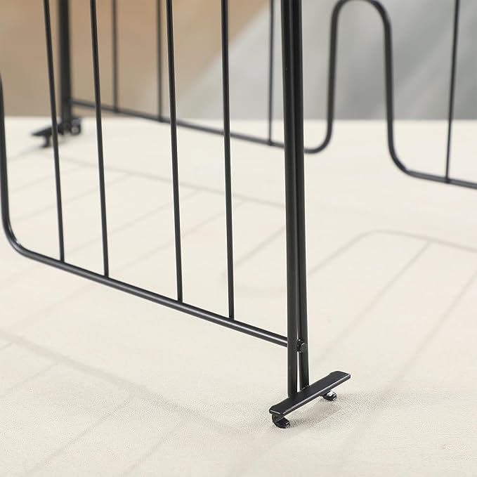 4 Pcs 18" W x 8" H Black Wire Shelf Dividers Chrome Plated Steel Wire Rack Divider for Shelving Closet Shelf Dividers for Wires Shelves Bathroom Kitchen Office Pantry Room