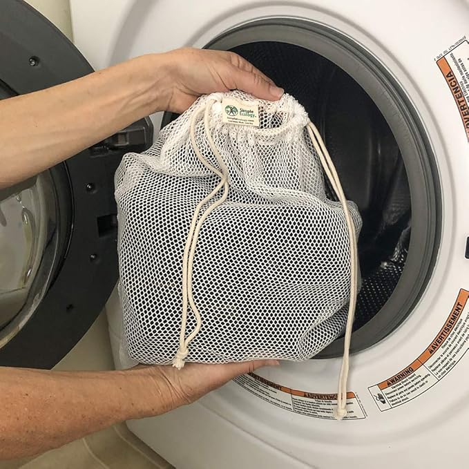 Simple Ecology Organic Cotton Mesh Laundry Bag; Machine Washing Bags for Delicates, Lingerie and Garments, X-Large 2 pack