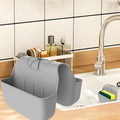 Sponge Holder for Kitchen Sink, Silicone Sink Saddle Caddy Organizer Rack, Sponges Holder Over Faucet, Hanging Kitchen Sink Organizer Organizer Accessories Rack Basket - Grey