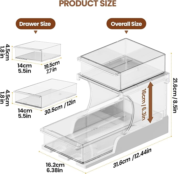 2 Tier Bathroom Organizers and Storage, Bathroom Counter Organizer, Under Sink Organizer Bathroom, Bathroom Under Sink Organizer, Bathroom Vanity Organizer, New for 2026, 1 Pack