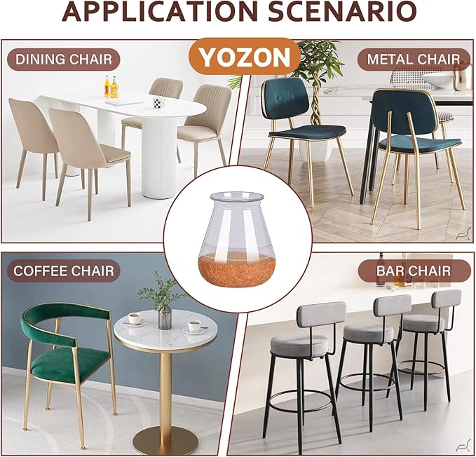 Small Chair Leg Floor Protectors Chair Leg Protectors for Hardwood Floors Felt Silicone Caps Strengthen Bottom Protection Anti-Scratch Reduce Noise 32 Pack Clear Round Small Fit 1/2" to 3/4" (14-19mm)