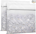Muchfun 2Pcs Durable Diamond Mesh Laundry Bags for Delicates 24 x 24 Inches (2 XX-Large)