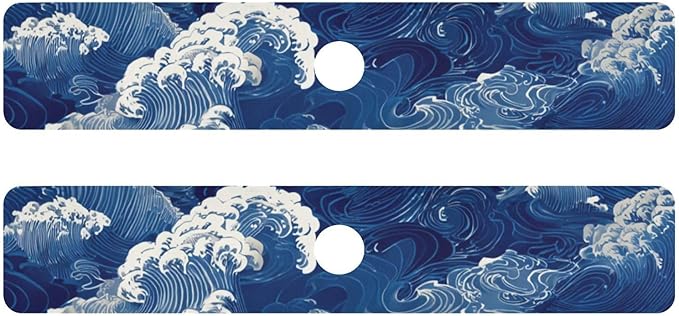Kitchen Sink Splash Guard 2 PCS 30 Inch Sink Faucet Mat Splash Guard for Bathroom Countertop Water Absorbent Foldable Cuttable Soft Washable Blue Ocean Waves