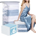 TAILINK 6 Pack Vacuum Storage Bags, Jumbo Cube 31x40x15 Inch, Extra Large Vacuum seal Bgas for Comforters, Blankets, Pillow, Quilts, Space Saver Clost Oragnization-Clear