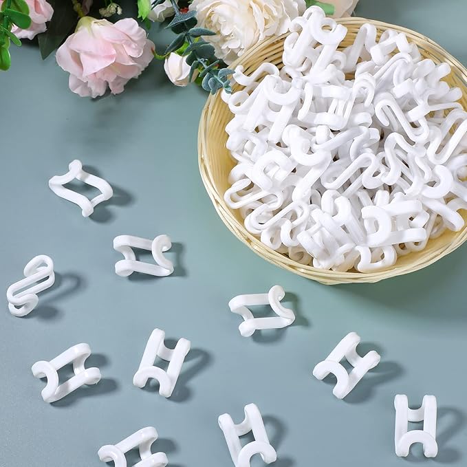 Unittype 150 Pcs Space Saving Hanger Hooks, Clothes Hanger Connector Hooks, Heavy Duty Space Saver Extender Clips for Closet Organizers (White)