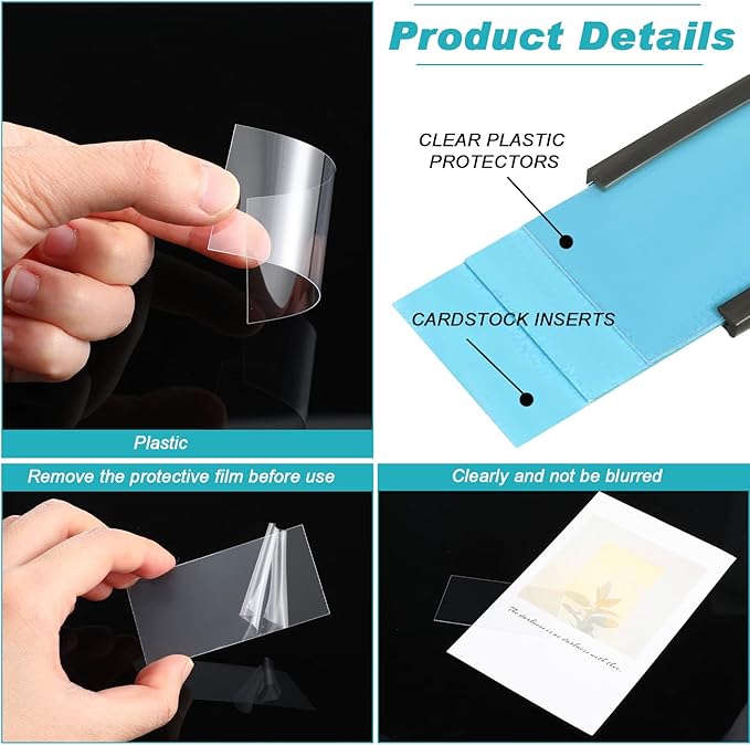 500 Pcs Clear Plastic Tags for Protecting Shelf Label, Price Tag Sign and Ticket Paper Label Holders Library Shelf Dividers Markers for Classroom Office(3 x 1.25 Inches)