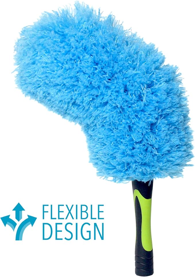 EVERSPROUT Flexible Microfiber Feather Duster | 17-inch Brush Head with Hand-Grip | Lightweight, Attracts Dust | Twists onto Standard Acme Threaded Pole | (Duster Attachment Only, No Pole)